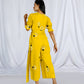 Printed jumpsuit in sun kissed yellow
