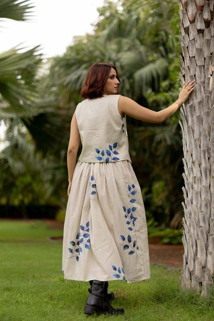 Blue Pea Skirt Set