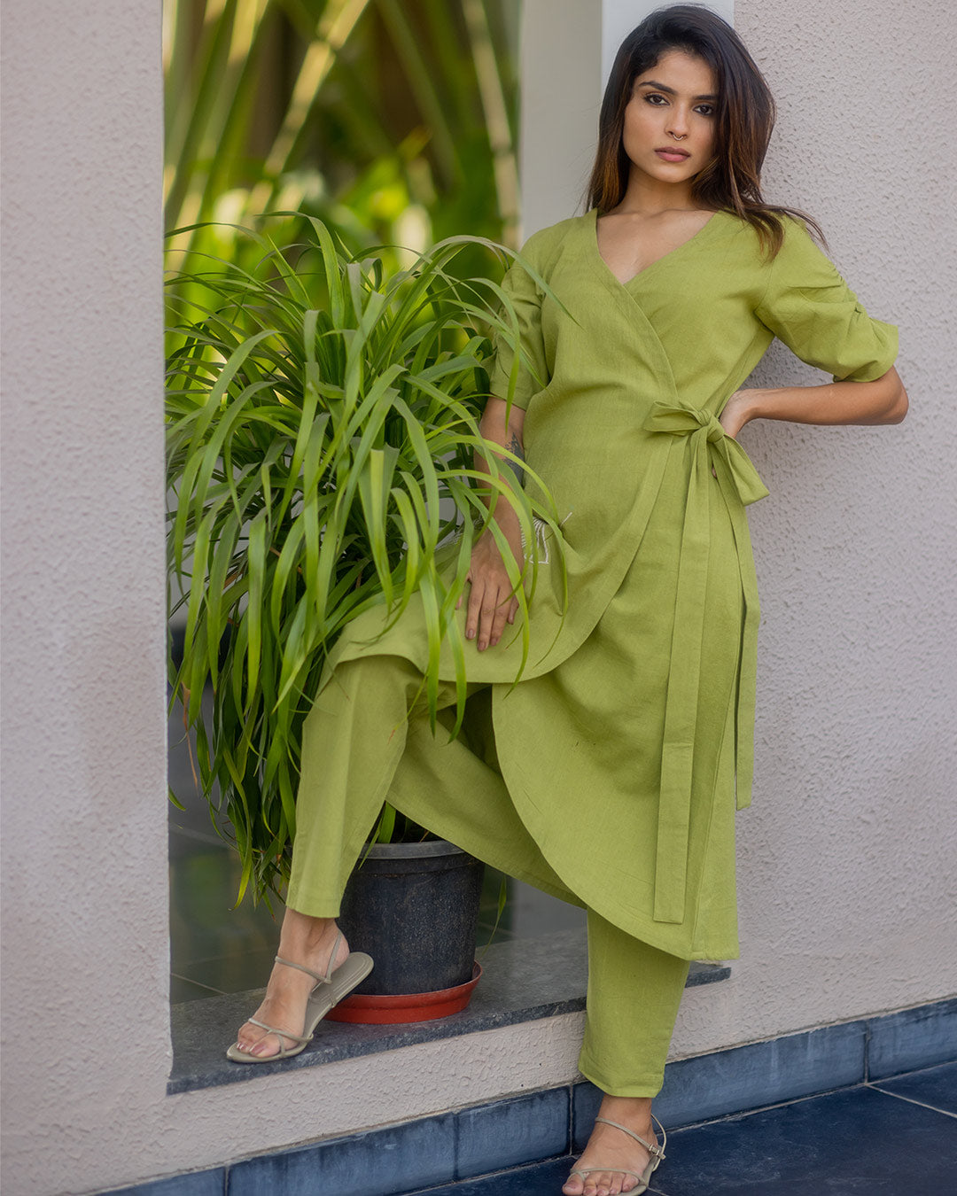 Wrap around Kurta Set